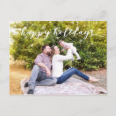 家族写真クリスマスハッピーホリデーズスノーフレーク ポストカード (正面)