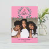 家族写真クリスマスホリデーカード (スタンド正面)