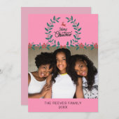 家族写真クリスマスホリデーカード (正面/裏面)
