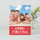 家族写真クリスマスモダンタイポグラフィメリー シーズンカード (スタンド正面)