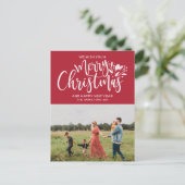 家族写真クリスマスレッド ポストカード (スタンド正面)