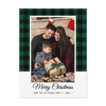 家族写真グリーンバッファロープレイドメリークリスマス