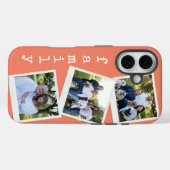 家族写真コラージュのインスタントカメラフレームサンゴ Case-Mate iPhoneケース (裏面 (横))