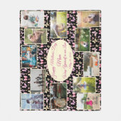 家族写真コラージュマザーズデイテンプレート フリースブランケット (正面)