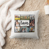 家族写真コラージュラブネーム クッション (ブランケット)