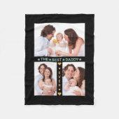 家族写真コラージュ最高のパパ永遠の父の日 フリースブランケット (正面)