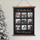 家族写真コラージュ木材トップウォールタペストリー 吊り下げ型タペストリー