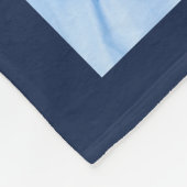 家族写真コラージュ海軍ブルーモノグラム名 フリースブランケット (角)