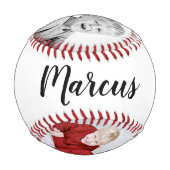 家族写真コラージュ父の日 野球ボール (裏面)