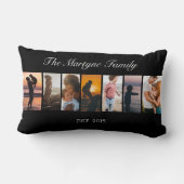 家族写真コラージュ賛美ブパーソナライズされたラック ランバークッション (裏面)