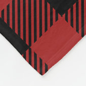 家族写真コラージュ赤バッファロープレイド フリースブランケット (角)