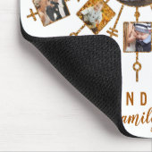 家族写真コラージュ21写真白金ゴールド+名前 マウスパッド (コーナー)