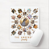 家族写真コラージュ21写真白金ゴールド+名前 マウスパッド (マウス)