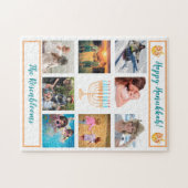 家族写真コラージュ・ハヌカーギフト記念物    ジグソーパズル (横)