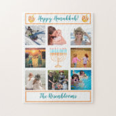 家族写真コラージュ・ハヌカーギフト記念物    ジグソーパズル (縦)