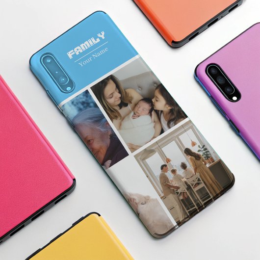 家族写真コラージュ ブルー4枚用iPhoneケース Case-Mate製 Case-Mate iPhoneケース