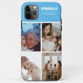 家族写真コラージュ ブルー4枚用iPhoneケース Case-Mate製 Case-Mate iPhoneケース (裏面)
