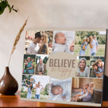 家族写真コラージュ Believe 引用と10枚の写真