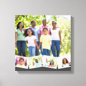 家族写真コラージュw.ジグザグフォトストリップ – グレー キャンバスプリント (正面)