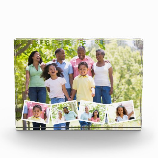 家族写真コラージュw.ジグザグフォトストリップ フォトブロック (正面)