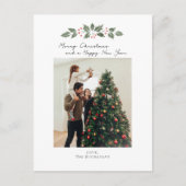 家族写真ツリーメリークリスマスベリー シーズンポストカード (正面)