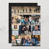 家族写真ハッピーニューイヤーイブのカード 招待状 (正面/裏面)