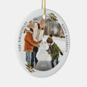 家族写真ハッピーホリデーズキープサケ セラミックオーナメント (右)