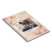 家族写真パンパスグラスバラ金ゴールドピンク花模様 ノートブック (右側)