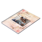 家族写真パンパスグラスバラ金ゴールドピンク花模様 ノートブック (左側)