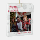 家族写真パーソナライズされた文字カスタムクリスマス セラミックオーナメント (右)