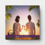 家族写真パープルモノグラム名 フォトプラーク (正面)