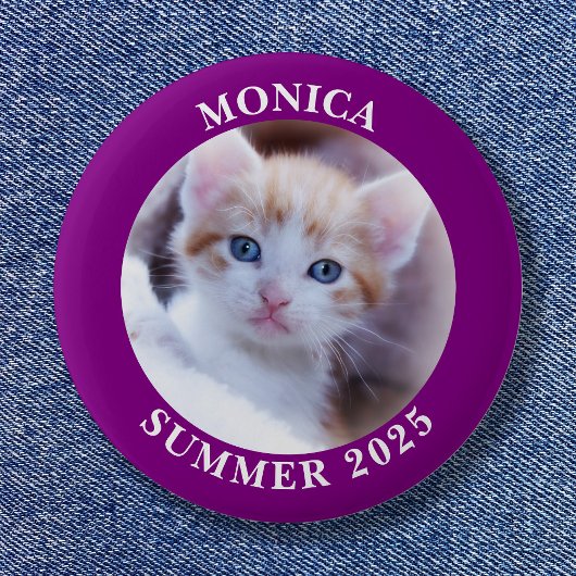 家族写真パープル縁ど 缶バッジ