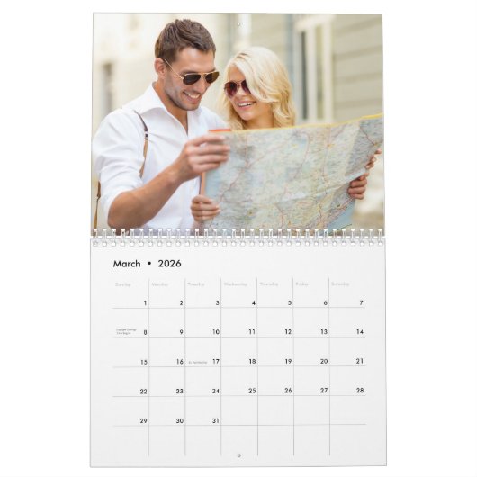 家族写真フェイク虹色ホログラフィック2025 カレンダー (3月 2026)