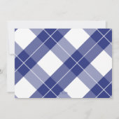 家族写真ブルー書道楽しいクリスマス シーズンカード (裏面)