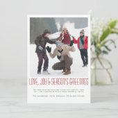 家族写真ミニマルモダンリストクリスマス シーズンカード (スタンド正面)