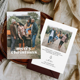 家族写真メリークリスマスカード 招待状