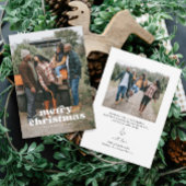 家族写真メリークリスマスカード 招待状