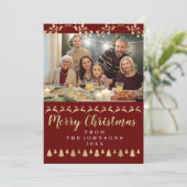 家族写真メリークリスマスゴールデンスクリプトバーガン シーズンカード (スタンド正面)