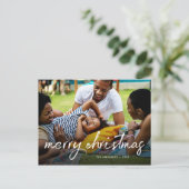 家族写真メリークリスマスブラシの台カジュアル本 シーズンポストカード (スタンド正面)