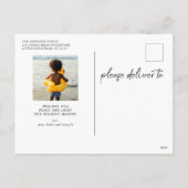 家族写真メリークリスマスブラシの台カジュアル本 シーズンポストカード (裏面)