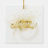 家族写真メリークリスマスホリデー セラミックオーナメント (裏面)