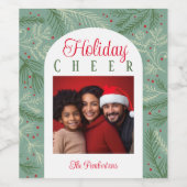 家族写真メリークリスマスホリデー ワインラベル (シングルラベル)