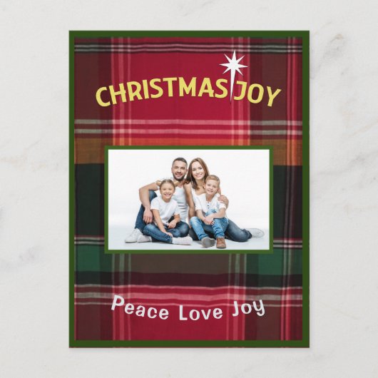 家族写真メリークリスマスマドラス ポストカード (正面)