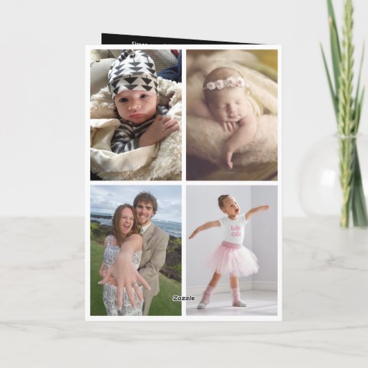 家族写真メリークリスマスレターホリデーカード シーズンカード (裏面)