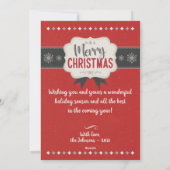 家族写真メリークリスマスレッドヴィンテージカード シーズンカード (裏面)