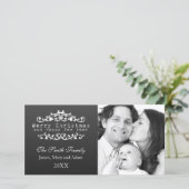 家族写真メリークリスマス装飾黒 シーズンカード (スタンド正面)