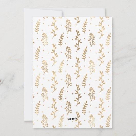 家族写真メリークリスマス金ゴールド赤Classy シーズンカード (裏面)