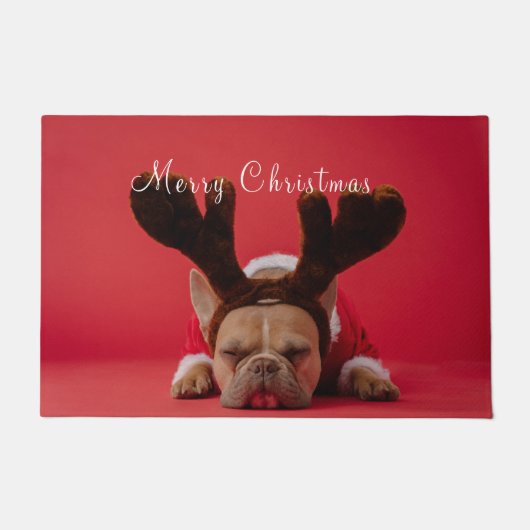 家族写真メリークリスマス ドアマット (正面)