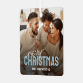 家族写真メリークリスマス メタルオーナメント (正面左)