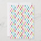 家族写真モダンクリスマスツリーのパターン明るい シーズンカード (裏面)